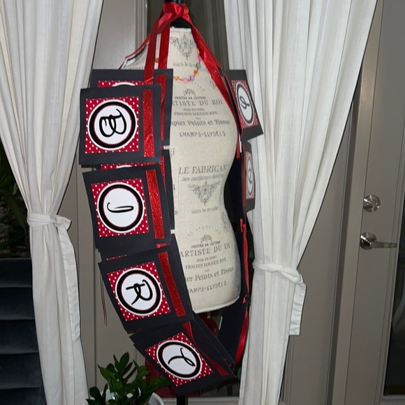 Minnie Mouse black white red happy birthday party decor - banner ribbons​ - Picture 7 of 16